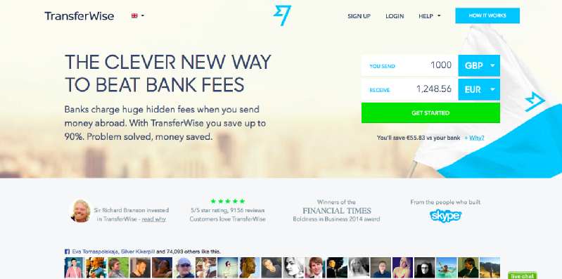 Images from TransferWise