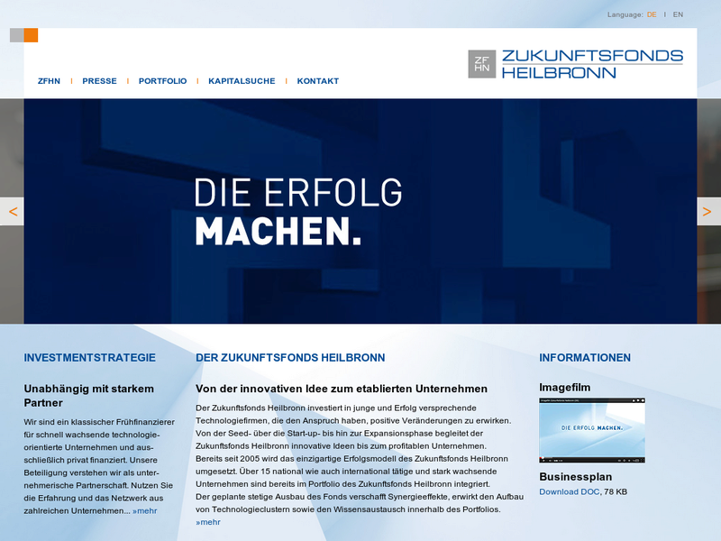 Images from ZFHN Zukunftsfonds Heilbronn GmbH & Co
