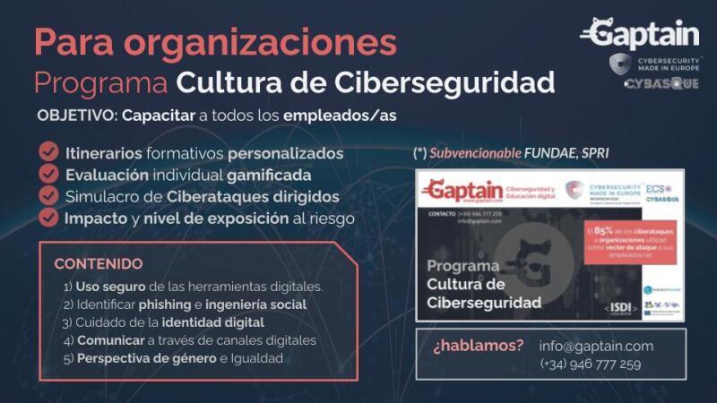 Images from Gaptain. Cultura de Ciberseguridad