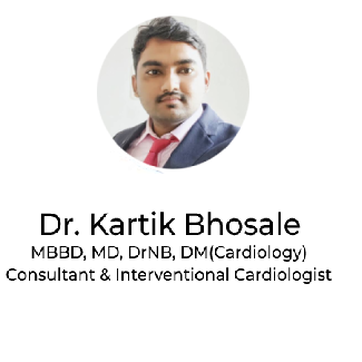 Dr. Kartik Bhosale, DM, Cardiologist, Heart Specialist, Chest pain, ECG, 2D Echo, TMT, Angiography, Angioplasty