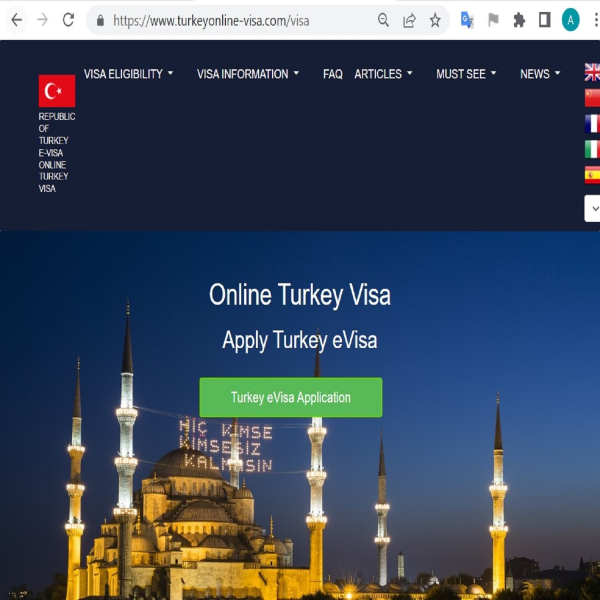 TURKEY  Official Government Immigration Visa Application Online  - for GREECE CITIZENS - Κέντρο μετανάστευσης για αίτηση βίζας για την Τουρκία