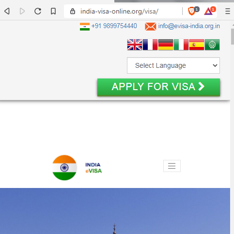 INDIAN Official Government Immigration Visa Application Online  FOR ITALIAN CITIZENS - Ufficio centrale ufficiale dell'immigrazione del visto indiano