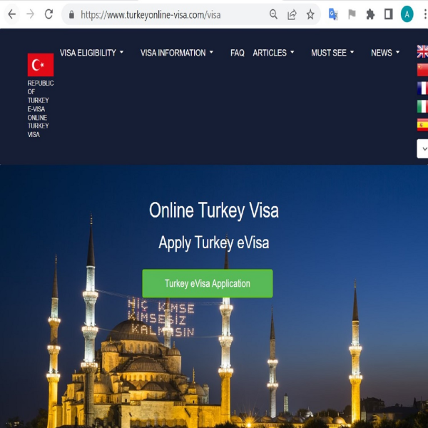 TURKEY  Official Government Immigration Visa Application FOR FOR CANADIAN CITIZENS -  Centre d'immigration pour les demandes de visa Turquie