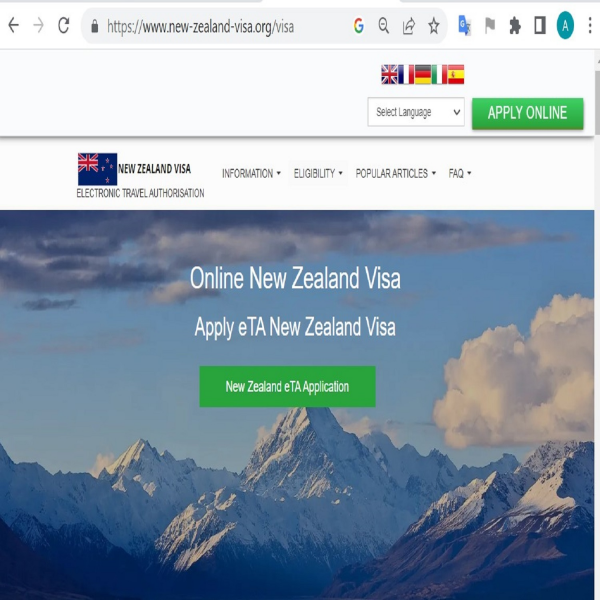NEW ZEALAND  Official Government Immigration Visa Application Online FROM BELGUIM AND GERMANY - Offizieller Regierungsantrag für ein neuseeländisches Visum - NZETA