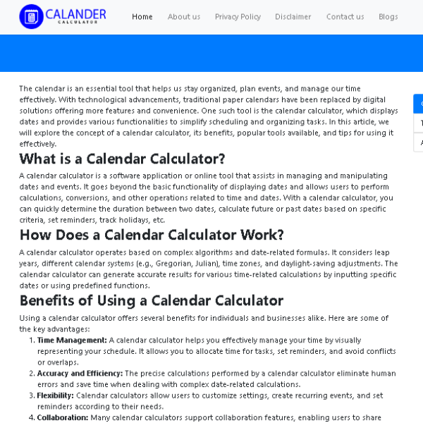 Calendarcalculator