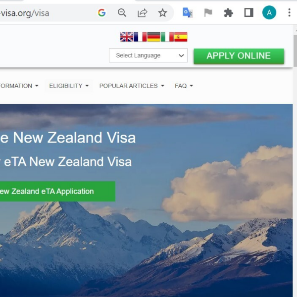 NEW ZEALAND  Official Government Immigration Visa Application Online  FOR DUTCH CITIZENS - Officiële visumaanvraag voor Nieuw-Zeeland van de overheid - NZETA
