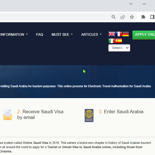 SAUDI Kingdom of Saudi Arabia Official Visa Online - Saudi Visa Online Application - サウジアラビア公式申請センター