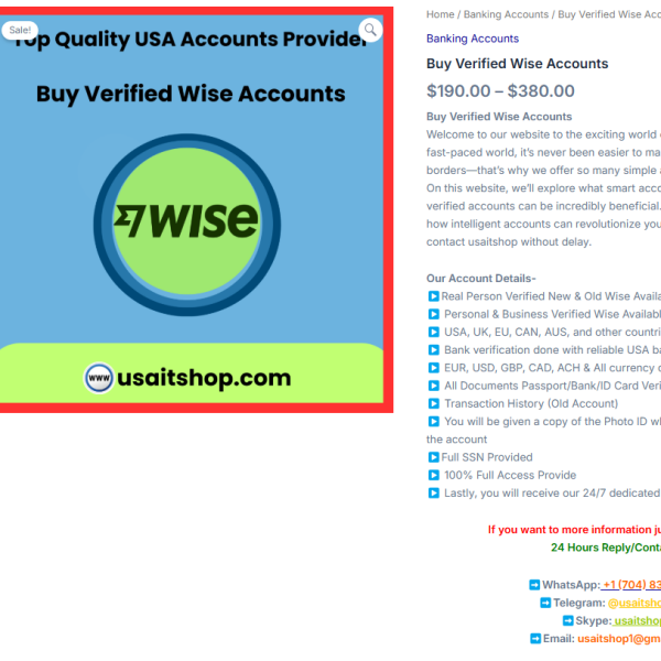 Most 23 Platform To Buy Verified Wise Accounts This year