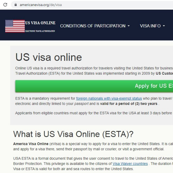 FOR GERMAN CITIZENS - United States  United States of America - ESTA Visa - Immigration Office for USA Visa Online - Amerika ESTA Visum Einwanderung Antragszentrum