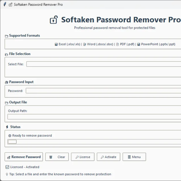 Softaken Freeware Excel Password Remover Software