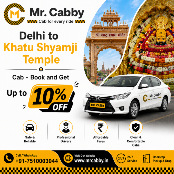 Book Affordable and Best Delhi to Khatu Shyamji Cab